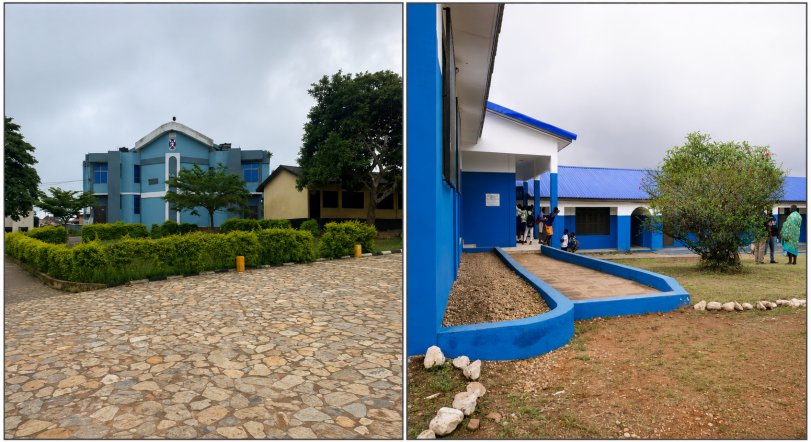 Church and school landmarks in Amanokrom, 2026.