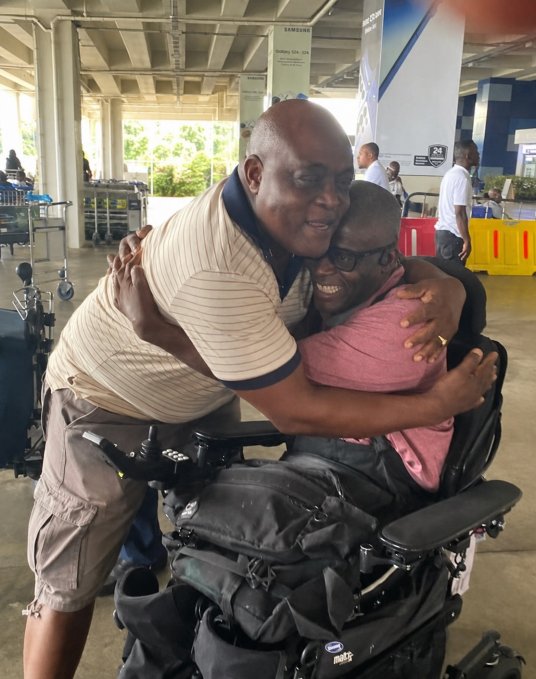 Reunion with Innocent Kudu after 34 years, Kotoka Airport.